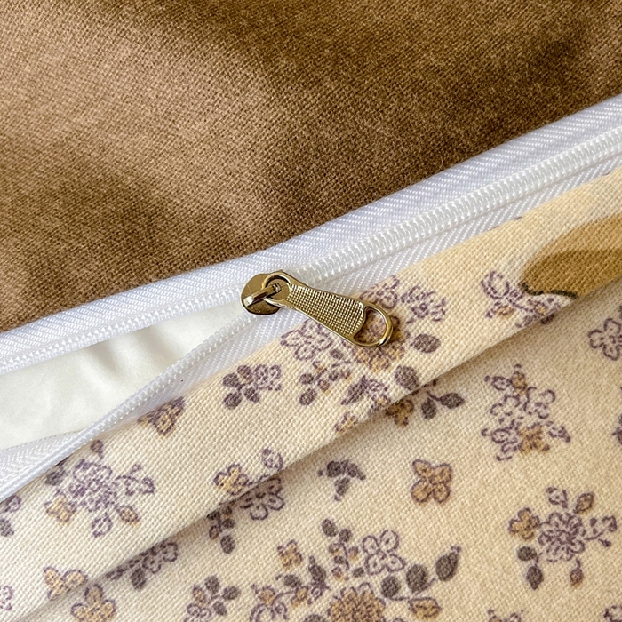 91家纺网 家纺一手货源 找家纺 简约 2025新款全棉四件套活性生态磨毛四件套 甜甜兔-咖