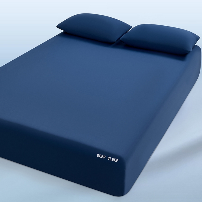 91家纺网 家纺一手货源 找家纺 三盛源 2026新款锦氨凉感床笠单件夏季冰丝床垫套床罩席梦思保护罩凉感丝滑 深邃蓝