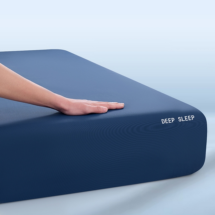 91家纺网 家纺一手货源 找家纺 三盛源 2026新款锦氨凉感床笠单件夏季冰丝床垫套床罩席梦思保护罩凉感丝滑 深邃蓝