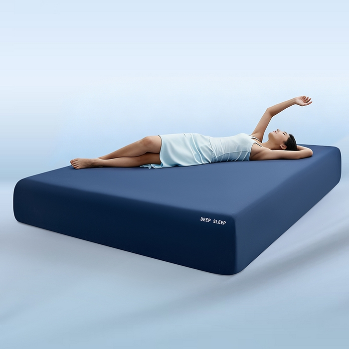 三盛源 2026新款锦氨凉感床笠单件夏季冰丝床垫套床罩席梦思保护罩凉感丝滑 深邃蓝