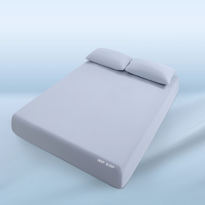 91家纺网 家纺一手货源 找家纺 三盛源 2026新款锦氨凉感床笠单件夏季冰丝床垫套床罩席梦思保护罩凉感丝滑 优雅灰