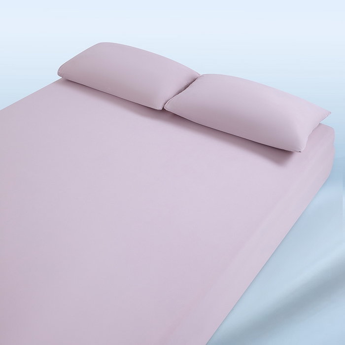 91家纺网 家纺一手货源 找家纺 三盛源 2026新款锦氨凉感床笠单件夏季冰丝床垫套床罩席梦思保护罩凉感丝滑 瓷粉