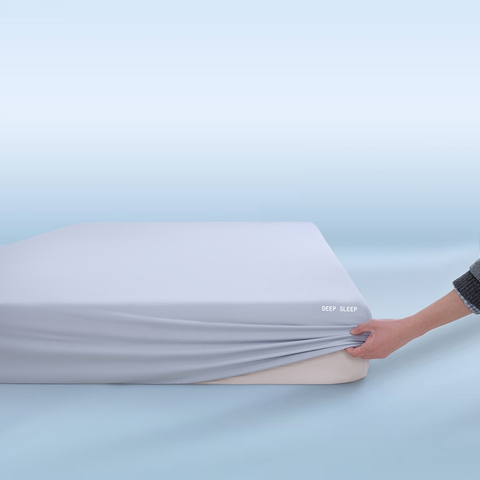 91家纺网 家纺一手货源 找家纺 三盛源 2026新款锦氨凉感床笠单件夏季冰丝床垫套床罩席梦思保护罩凉感丝滑 优雅灰