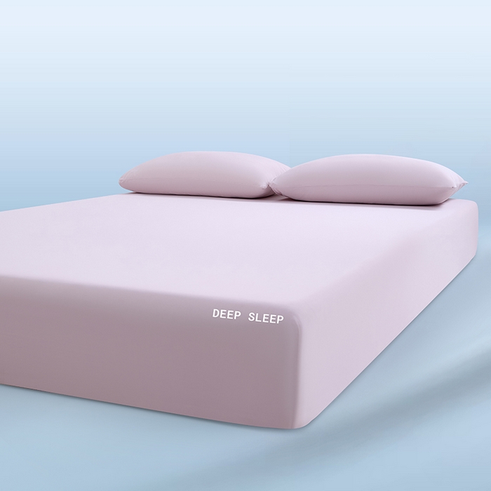 91家纺网 家纺一手货源 找家纺 三盛源 2026新款锦氨凉感床笠单件夏季冰丝床垫套床罩席梦思保护罩凉感丝滑 瓷粉