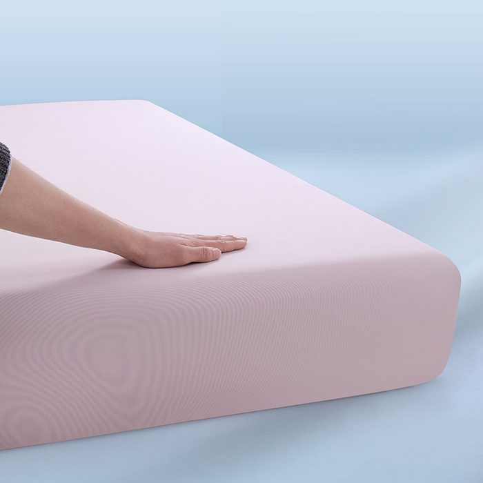 91家纺网 家纺一手货源 找家纺 三盛源 2026新款锦氨凉感床笠单件夏季冰丝床垫套床罩席梦思保护罩凉感丝滑 瓷粉