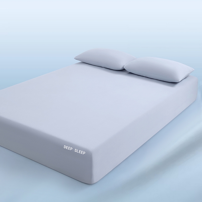 91家纺网 家纺一手货源 找家纺 三盛源 2026新款锦氨凉感床笠单件夏季冰丝床垫套床罩席梦思保护罩凉感丝滑 优雅灰