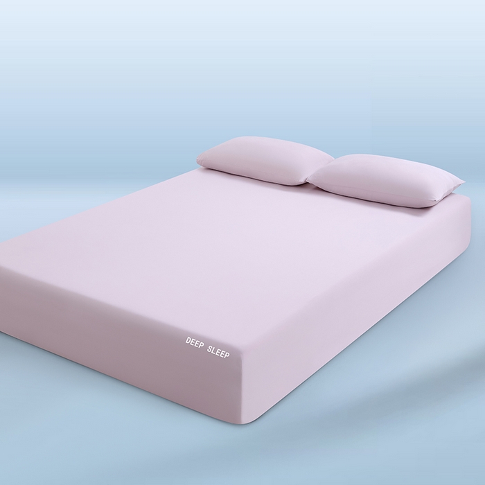 91家纺网 家纺一手货源 找家纺 三盛源 2026新款锦氨凉感床笠单件夏季冰丝床垫套床罩席梦思保护罩凉感丝滑 瓷粉