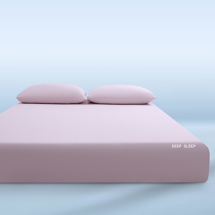 91家纺网 家纺一手货源 找家纺 三盛源 2026新款锦氨凉感床笠单件夏季冰丝床垫套床罩席梦思保护罩凉感丝滑 瓷粉