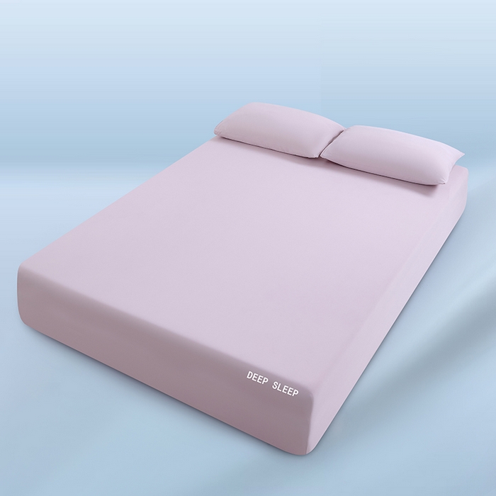 91家纺网 家纺一手货源 找家纺 三盛源 2026新款锦氨凉感床笠单件夏季冰丝床垫套床罩席梦思保护罩凉感丝滑 瓷粉