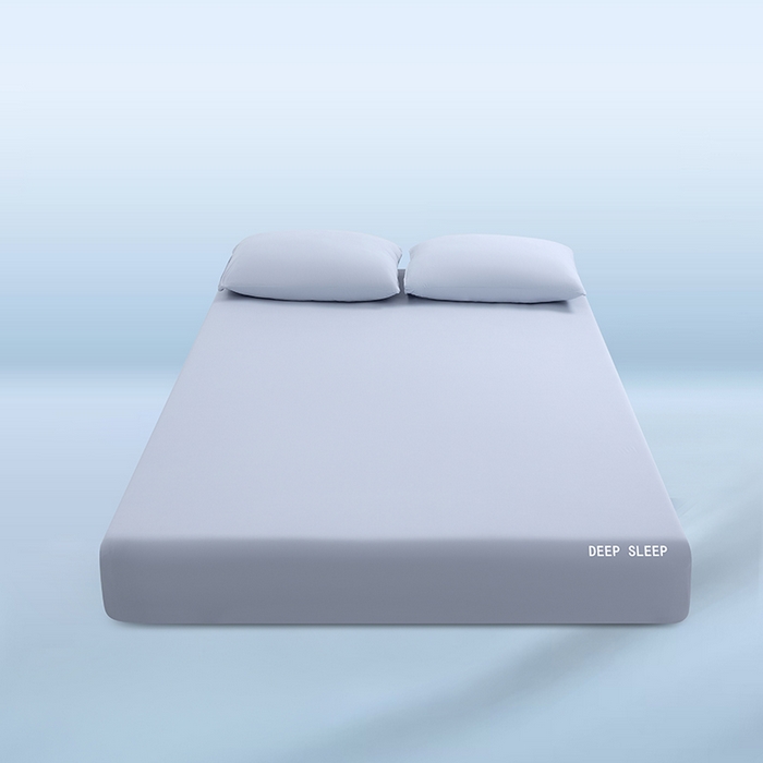 91家纺网 家纺一手货源 找家纺 三盛源 2026新款锦氨凉感床笠单件夏季冰丝床垫套床罩席梦思保护罩凉感丝滑 优雅灰