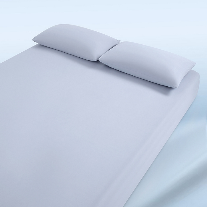 91家纺网 家纺一手货源 找家纺 三盛源 2026新款锦氨凉感床笠单件夏季冰丝床垫套床罩席梦思保护罩凉感丝滑 优雅灰