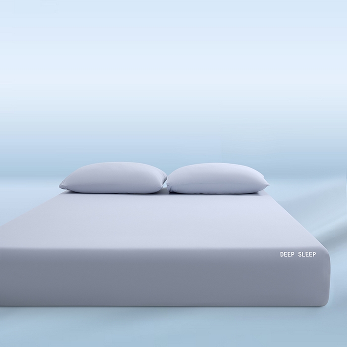 91家纺网 家纺一手货源 找家纺 三盛源 2026新款锦氨凉感床笠单件夏季冰丝床垫套床罩席梦思保护罩凉感丝滑 优雅灰