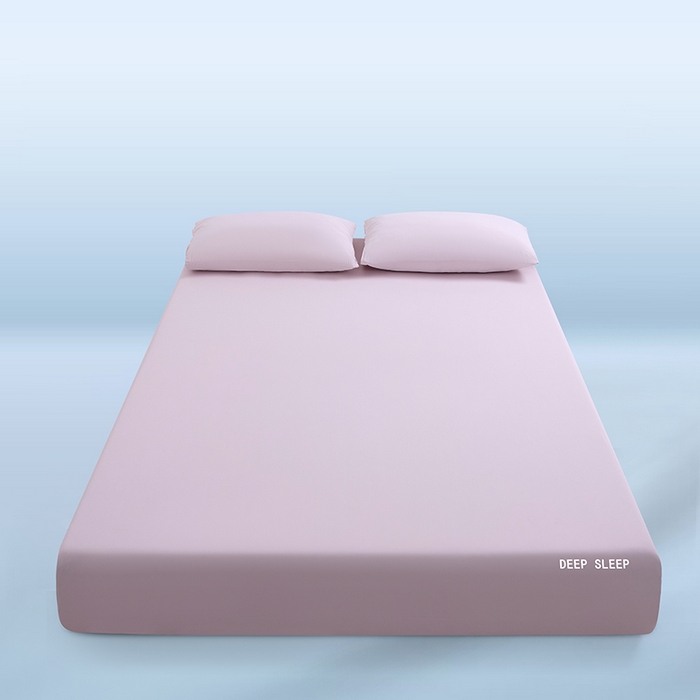 91家纺网 家纺一手货源 找家纺 三盛源 2026新款锦氨凉感床笠单件夏季冰丝床垫套床罩席梦思保护罩凉感丝滑 瓷粉