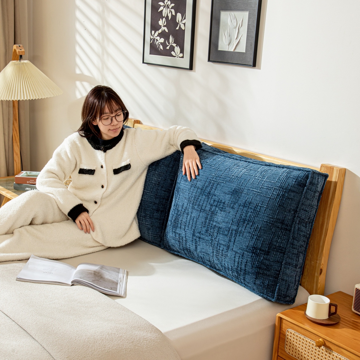 91家纺网 家纺一手货源 找家纺 （总）沐沐家纺 2026新款葵花绒立体面包枕靠背靠垫