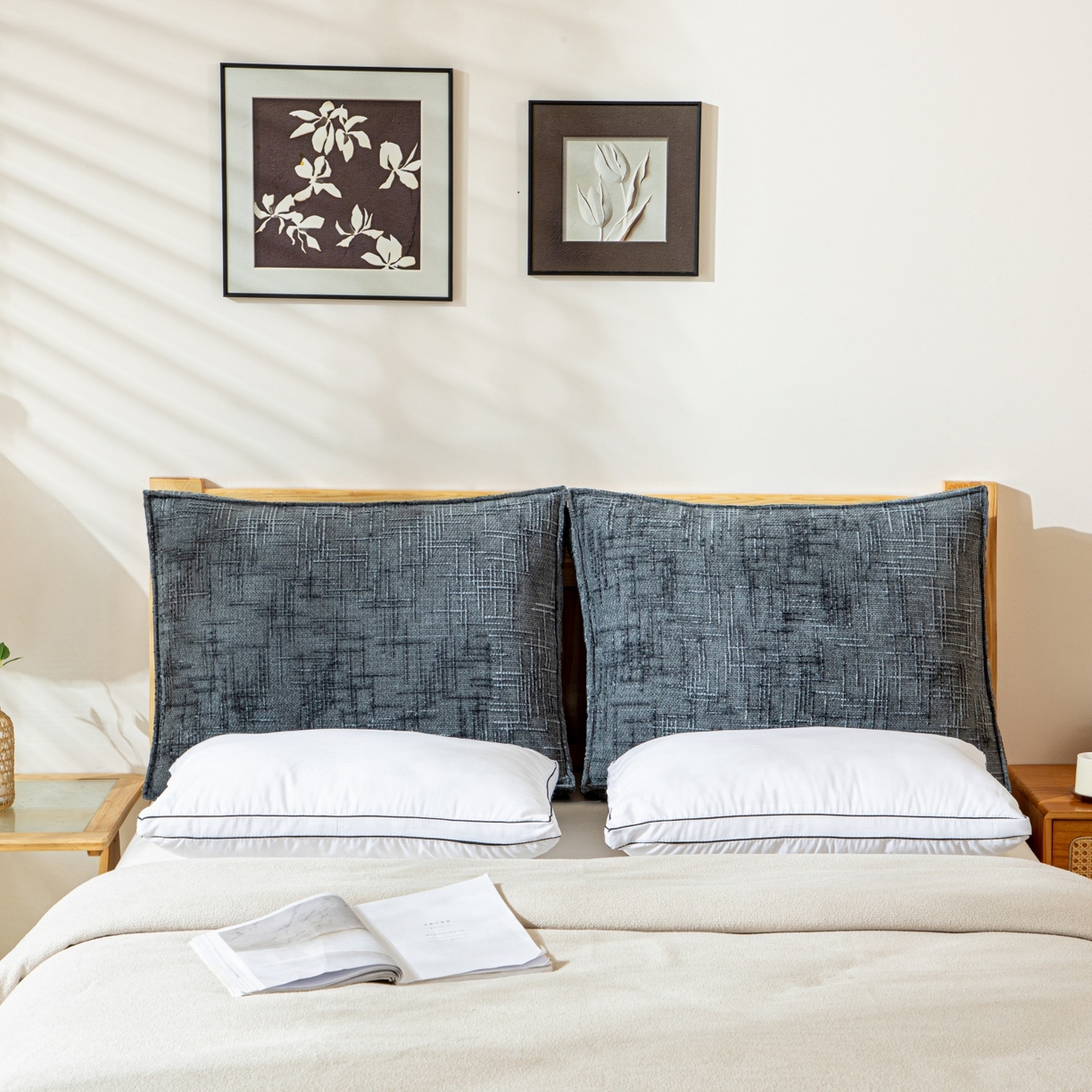 91家纺网 家纺一手货源 找家纺 沐沐家纺 2026新款葵花绒立体面包枕靠背靠垫 深灰