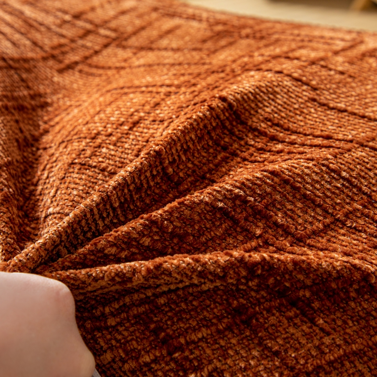 91家纺网 家纺一手货源 找家纺 沐沐家纺 2026新款葵花绒立体面包枕靠背靠垫 梧桐红