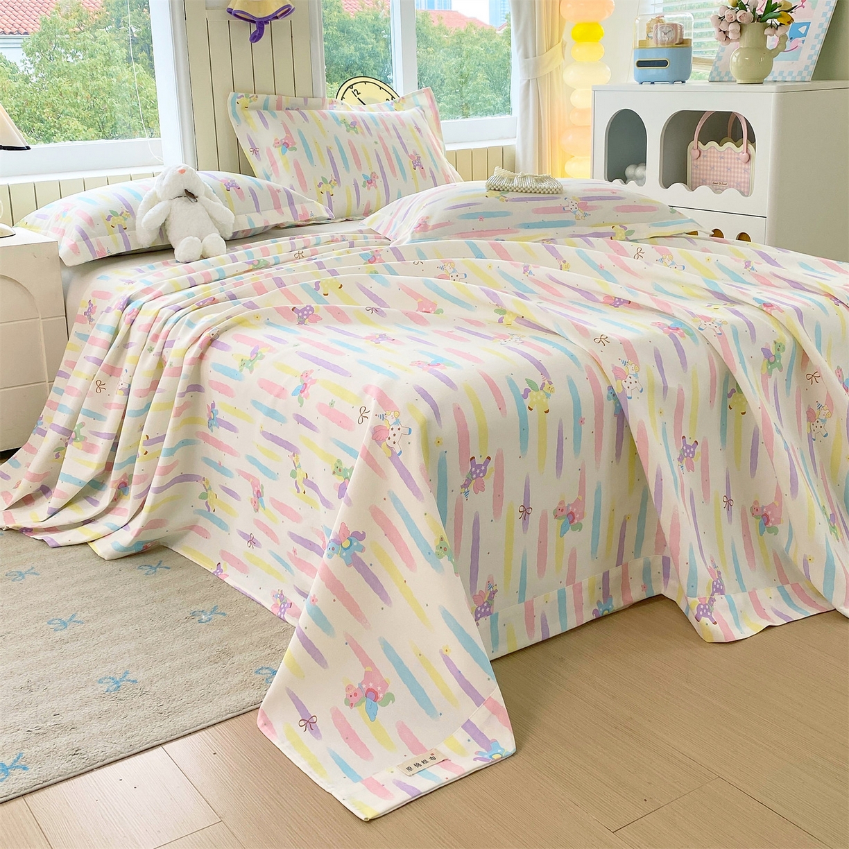 91家纺网 家纺一手货源 找家纺 （总）凯磊家纺 2026春夏新款原棉老粗布床单款空调软席凉席席子