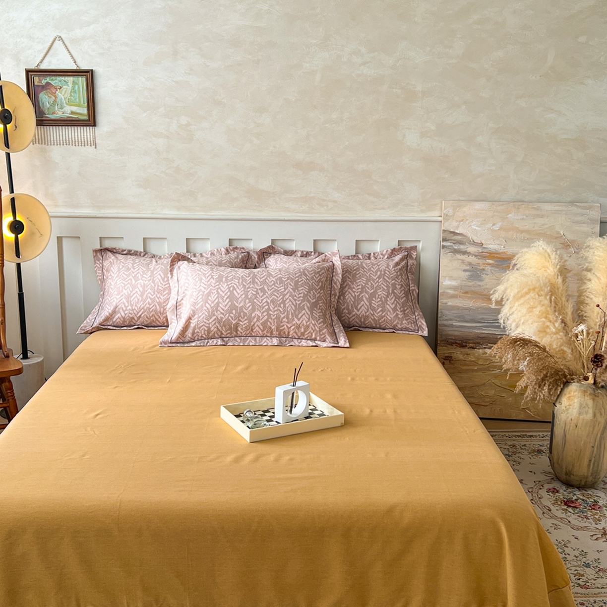 简约家纺 2025新款全棉磨毛印花单品床单 暮光-咖