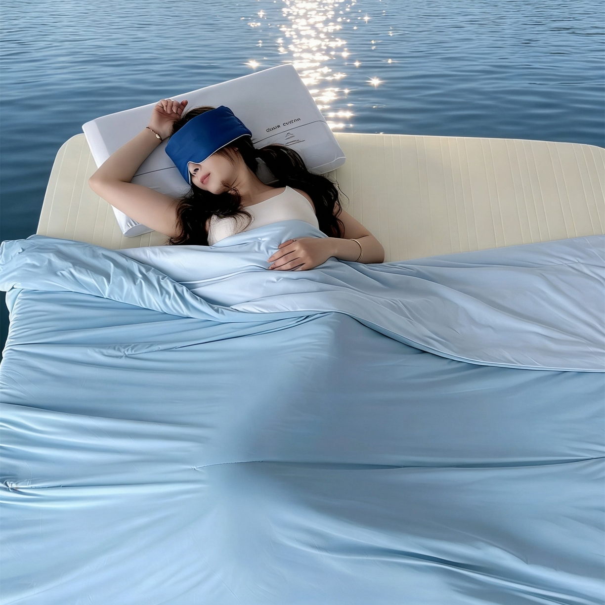 91家纺网 家纺一手货源 找家纺 兜米家居 2026新款星球同款质量夏季双感深睡被夏被夏凉被pro3.0 静水蓝