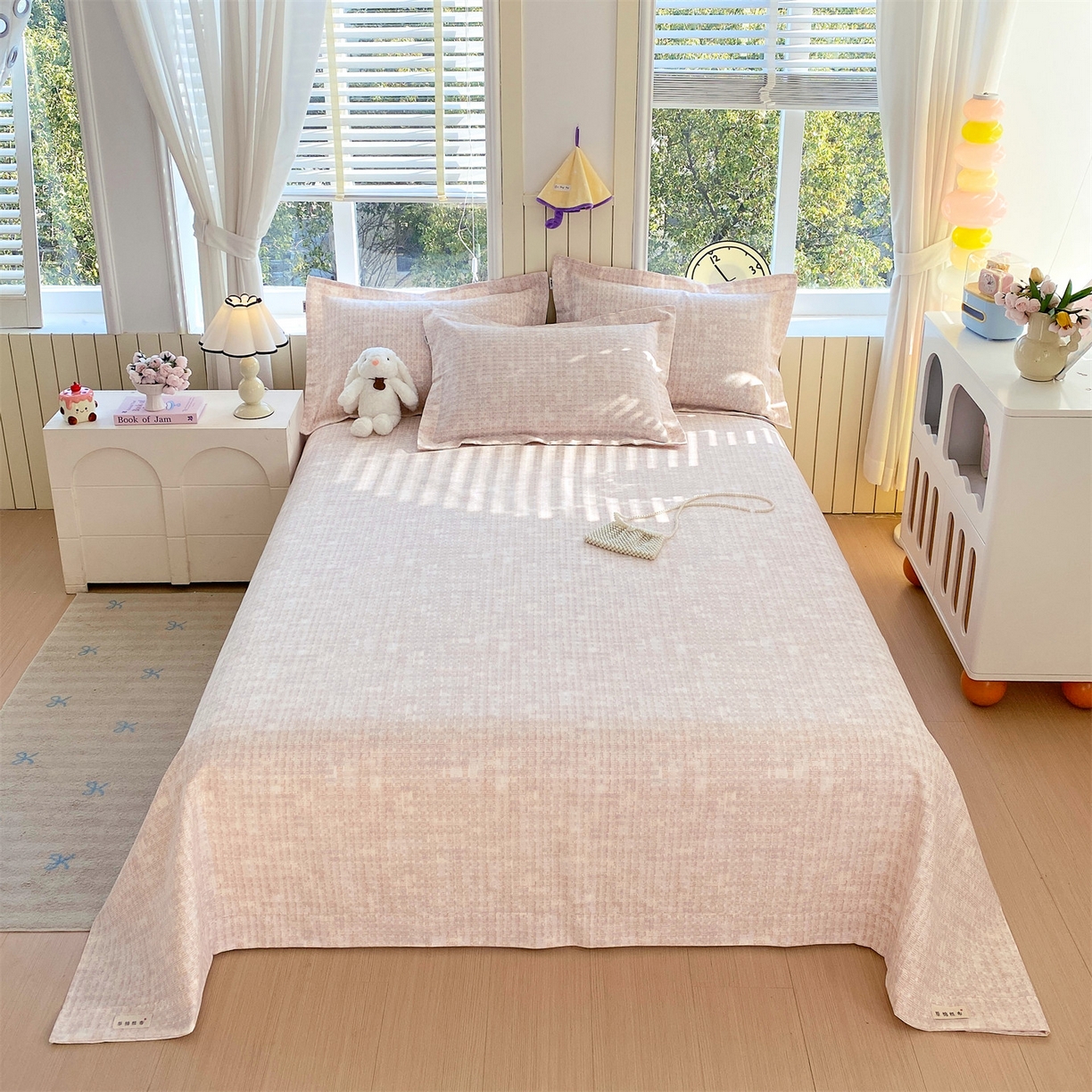 91家纺网 家纺一手货源 找家纺 （总）凯磊家纺 2026春夏新款原棉老粗布床单款空调软席凉席席子