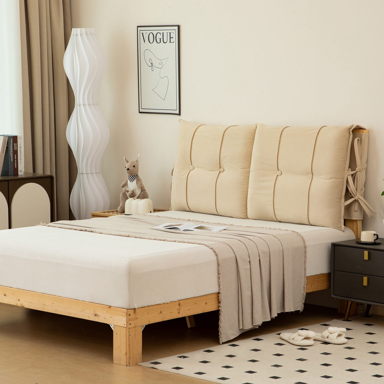 91家纺网 家纺一手货源 找家纺 沐沐家纺 2026新款外贸内销跨境电商德芙绒靠背 米白