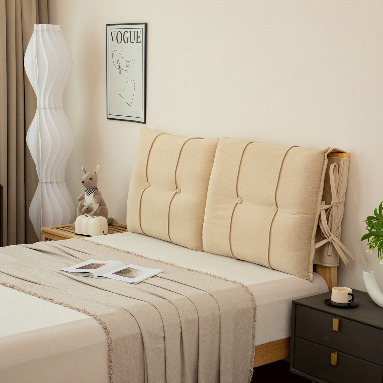 91家纺网 家纺一手货源 找家纺 沐沐家纺 2026新款外贸内销跨境电商德芙绒靠背 米白