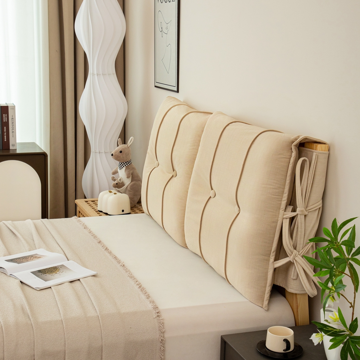 91家纺网 家纺一手货源 找家纺 沐沐家纺 2026新款外贸内销跨境电商德芙绒靠背 米白