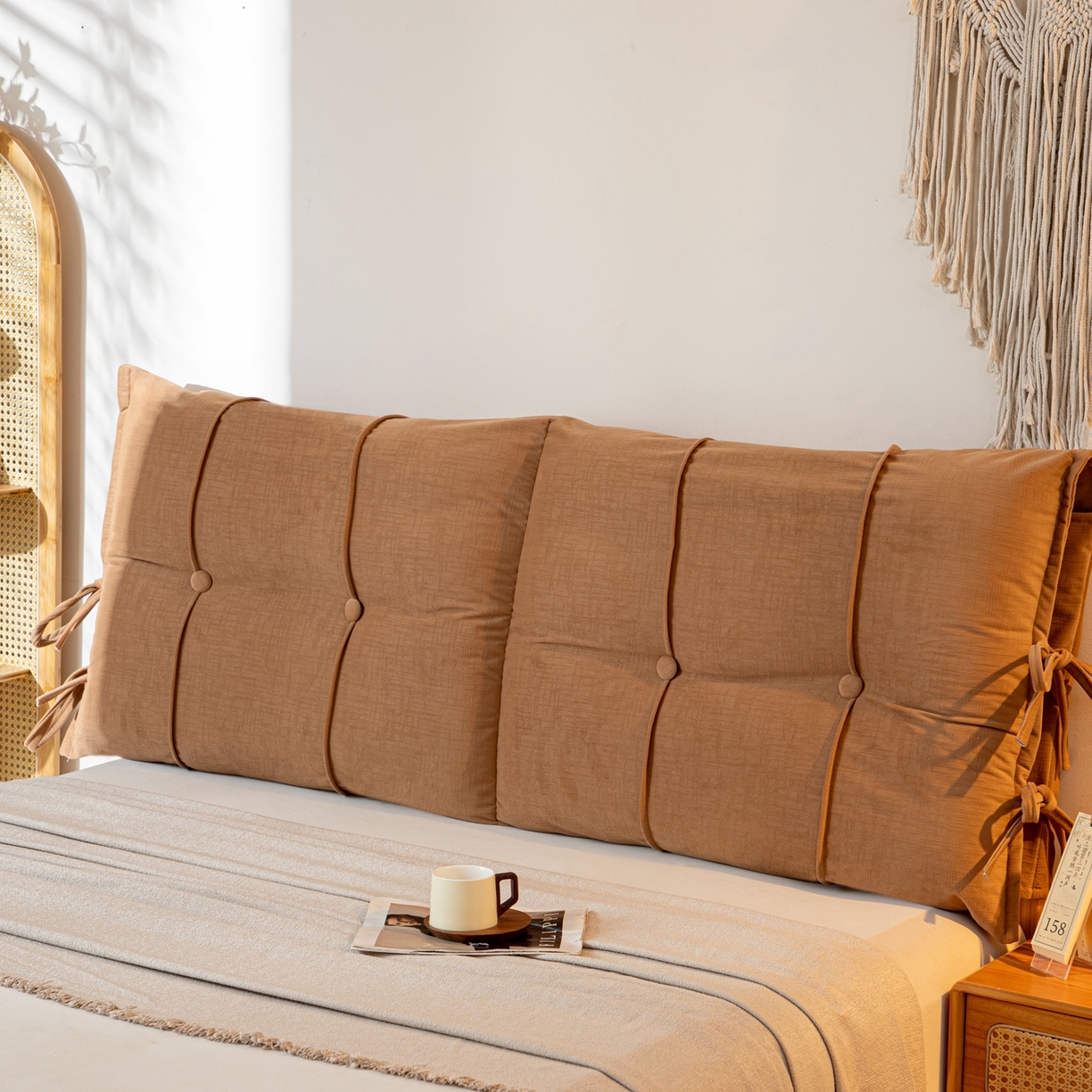 91家纺网 家纺一手货源 找家纺 沐沐家纺 2026新款外贸内销跨境电商德芙绒靠背 咖色