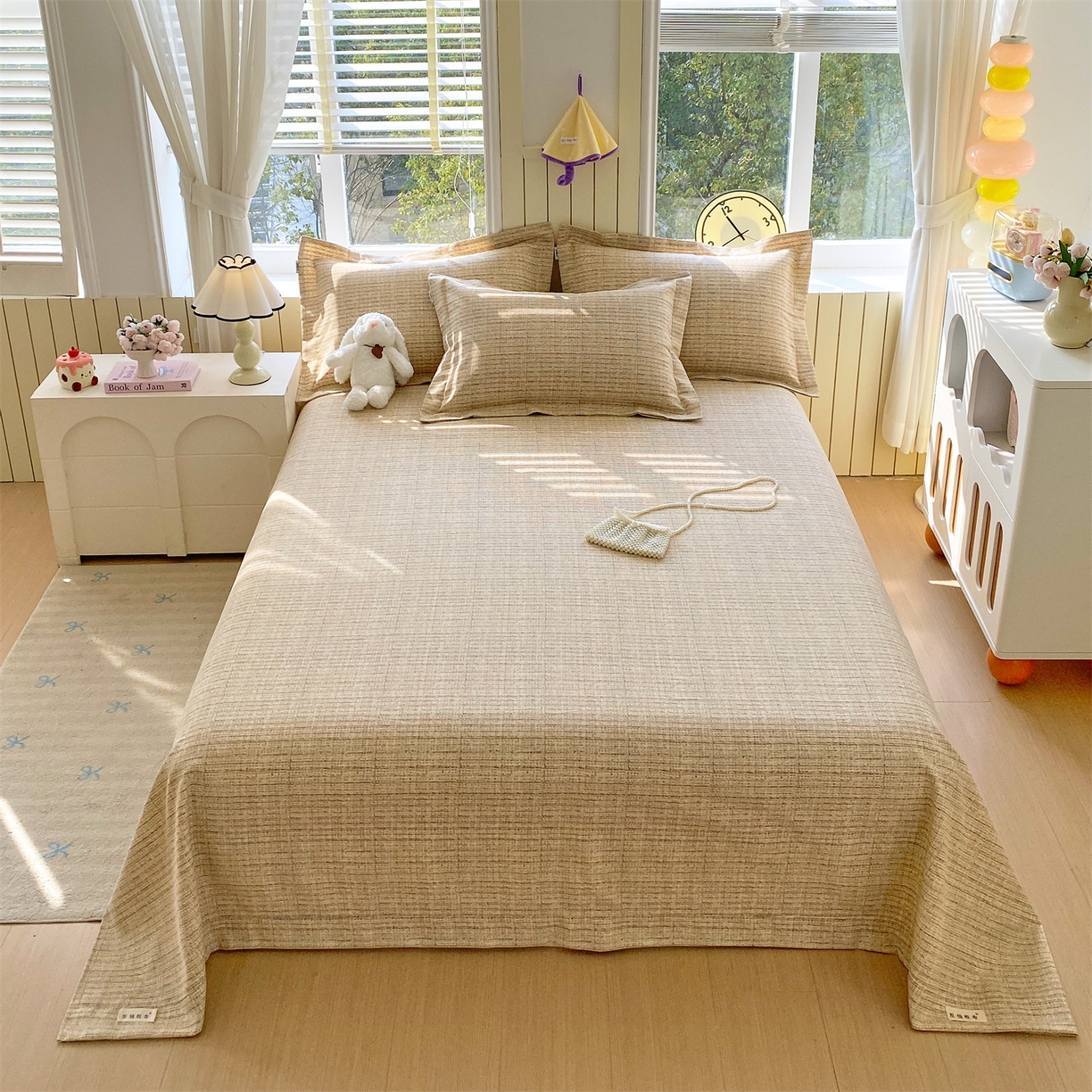 91家纺网 家纺一手货源 找家纺 （总）凯磊家纺 2026春夏新款原棉老粗布床单款空调软席凉席席子