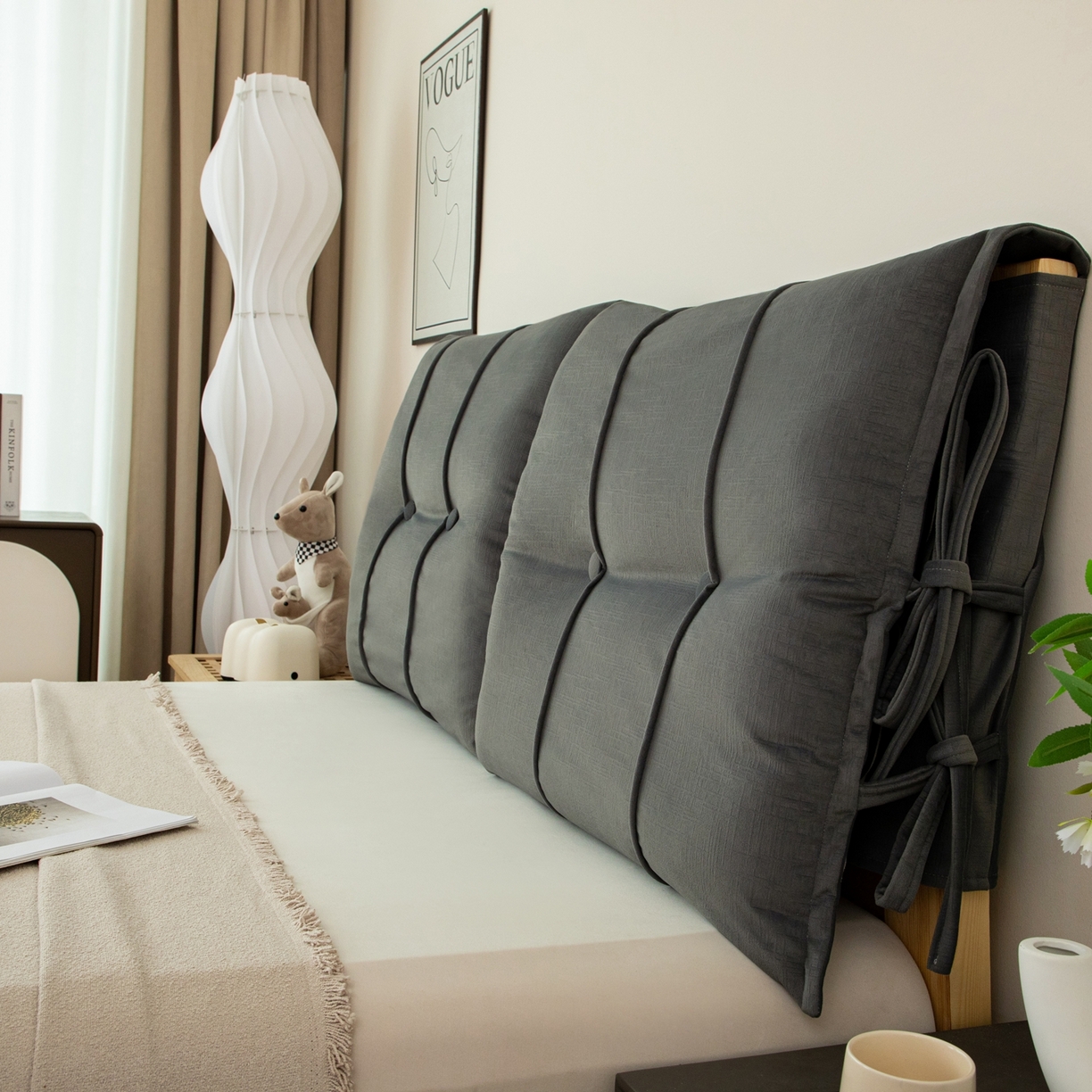 91家纺网 家纺一手货源 找家纺 沐沐家纺 2026新款外贸内销跨境电商德芙绒靠背 深灰