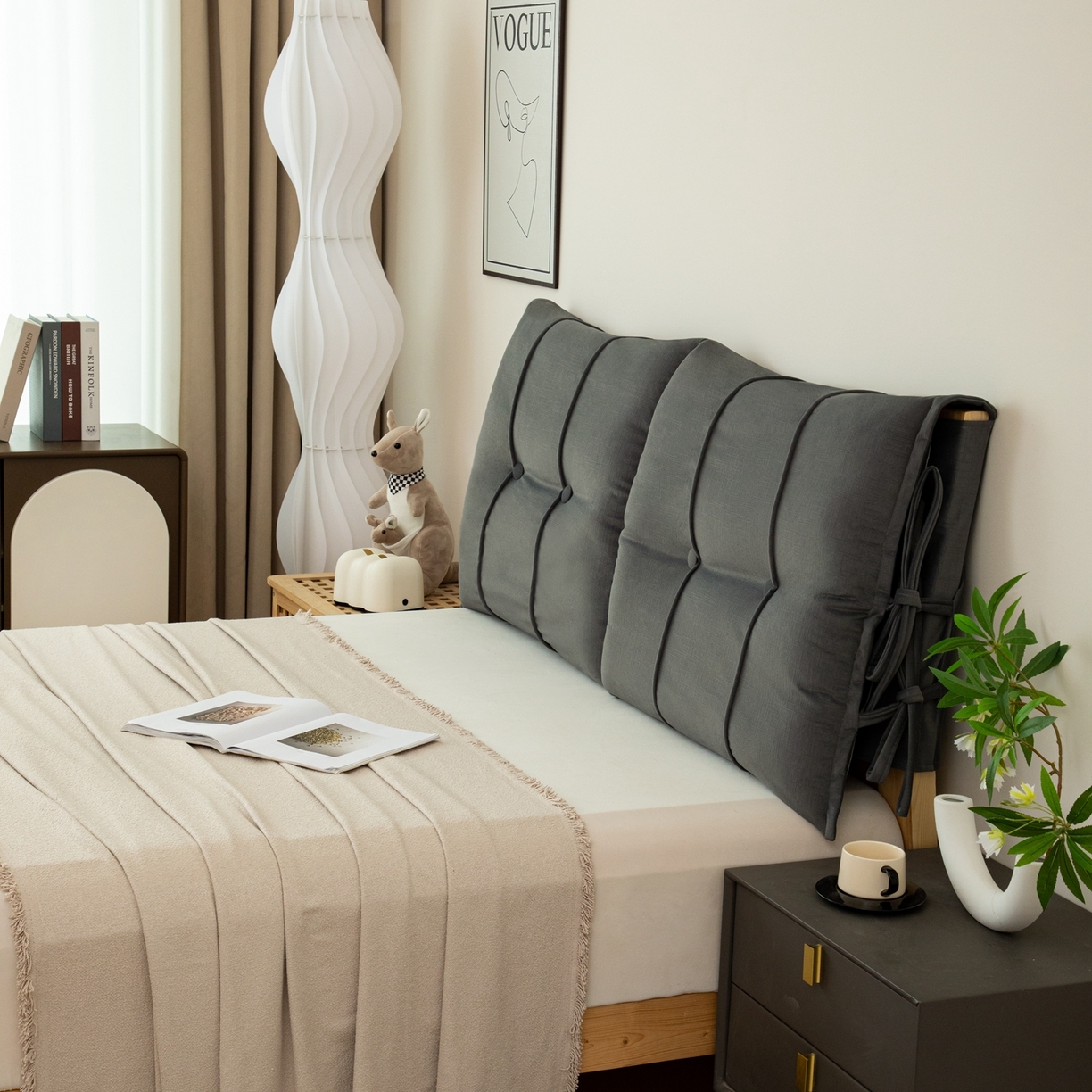 91家纺网 家纺一手货源 找家纺 沐沐家纺 2026新款外贸内销跨境电商德芙绒靠背 深灰