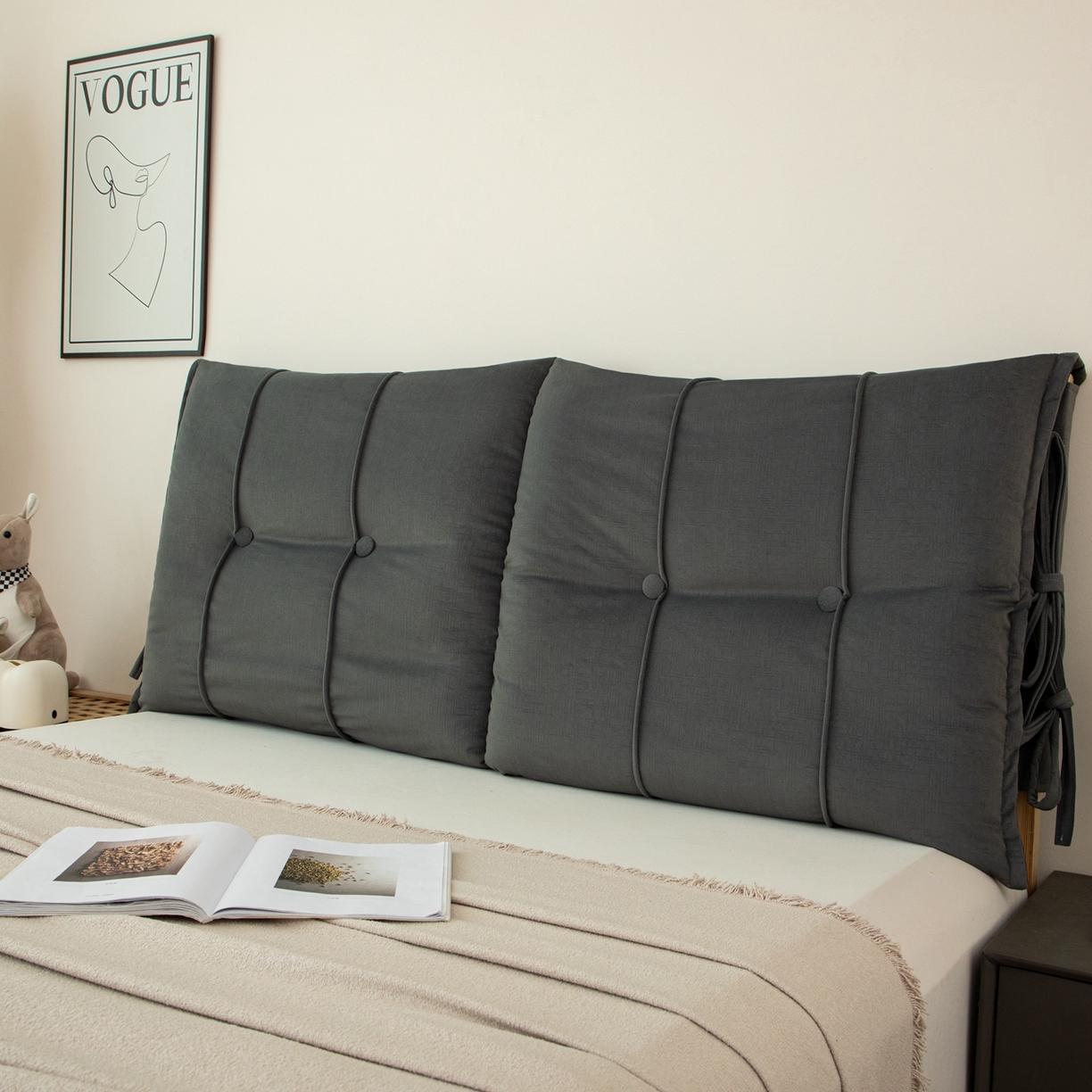 91家纺网 家纺一手货源 找家纺 沐沐家纺 2026新款外贸内销跨境电商德芙绒靠背 深灰