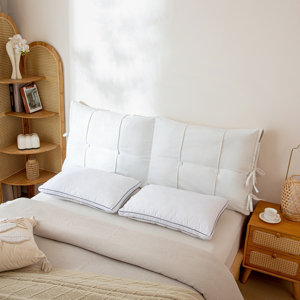 91家纺网 家纺一手货源 找家纺 沐沐家纺 2026新款外贸内销跨境电商德芙绒靠背 鹅暖白