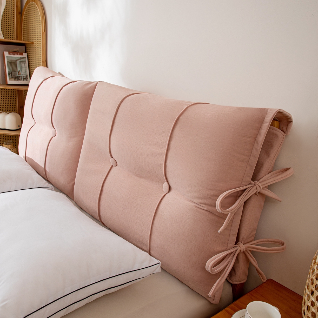 91家纺网 家纺一手货源 找家纺 沐沐家纺 2026新款外贸内销跨境电商德芙绒靠背 胭脂粉