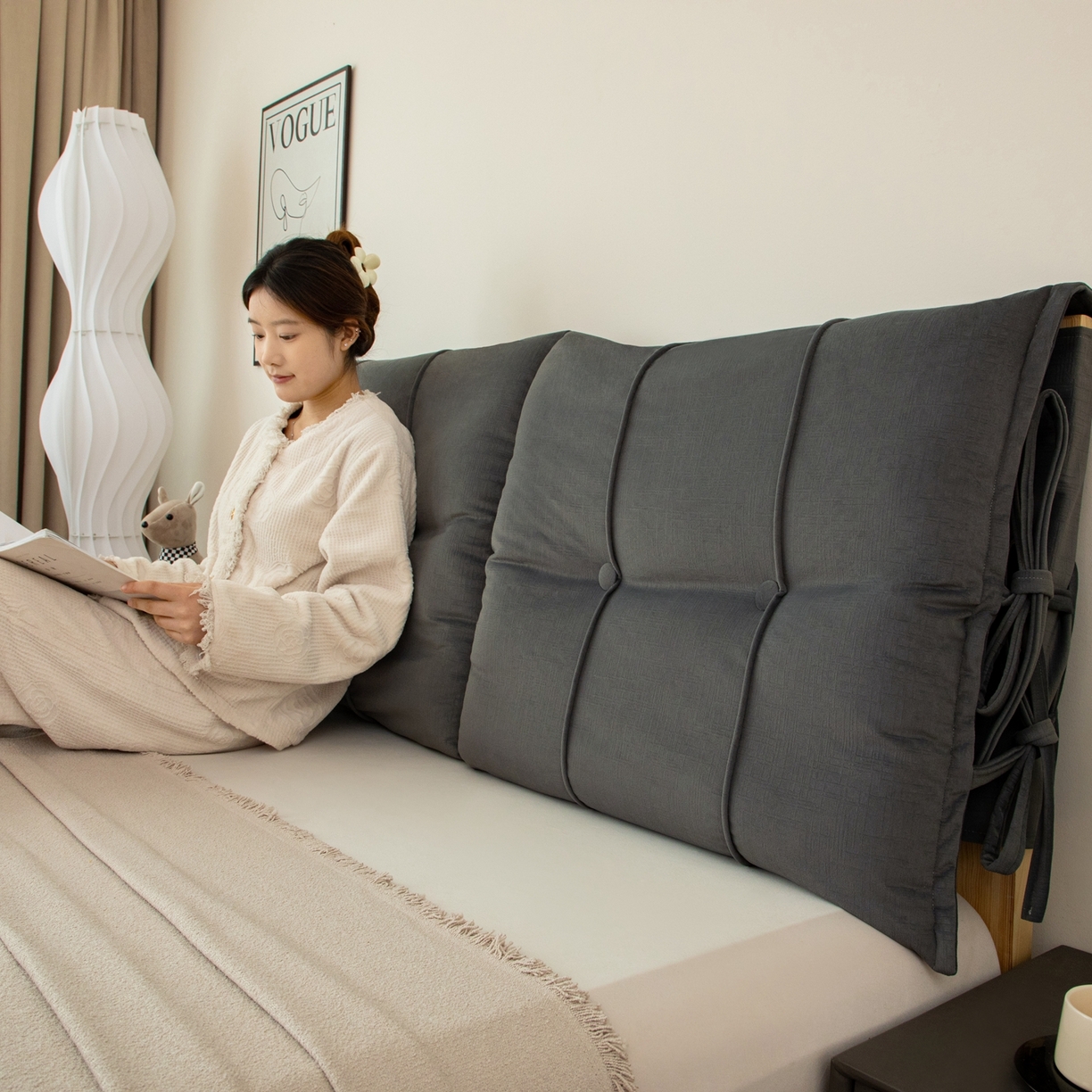 91家纺网 家纺一手货源 找家纺 沐沐家纺 2026新款外贸内销跨境电商德芙绒靠背 深灰