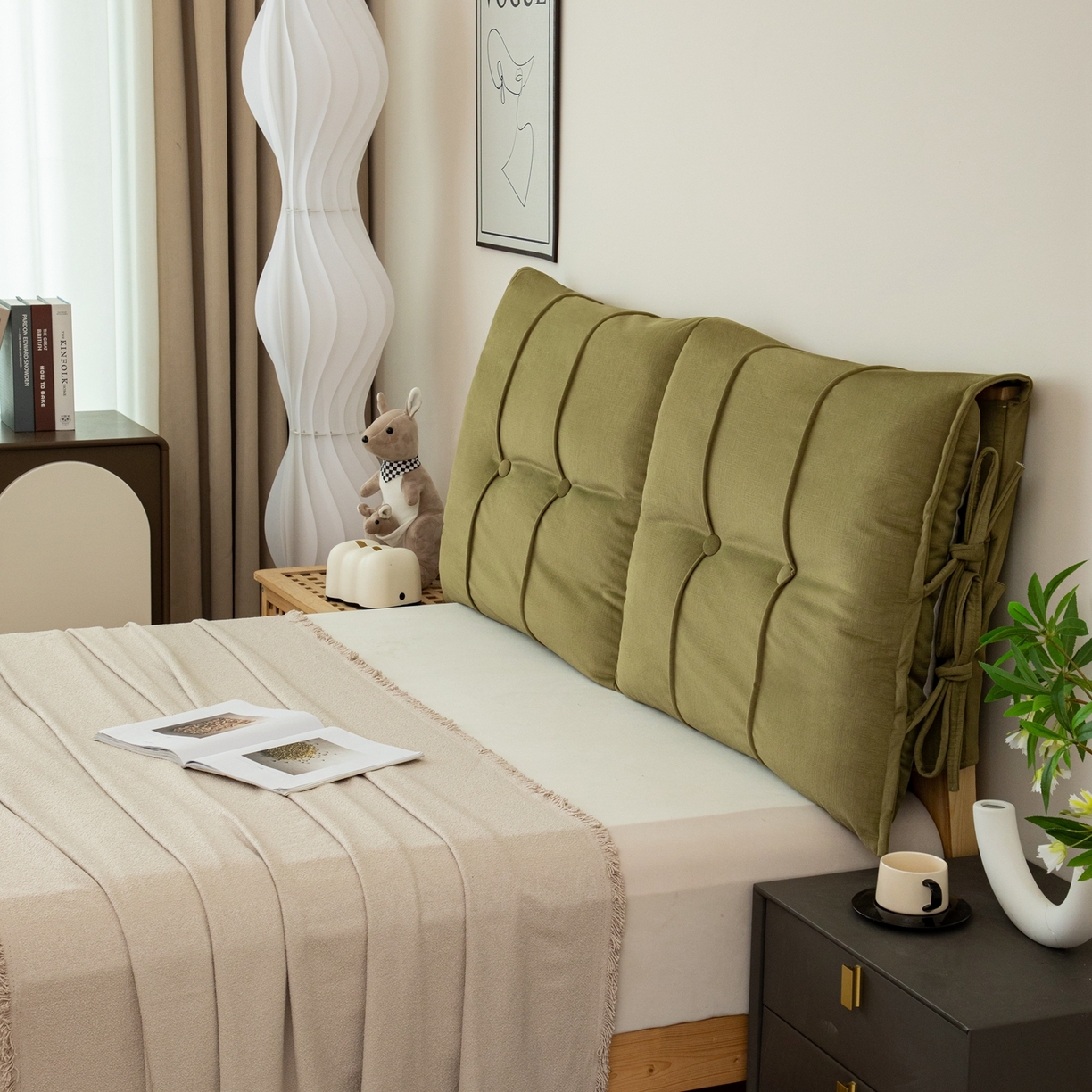 91家纺网 家纺一手货源 找家纺 沐沐家纺 2026新款外贸内销跨境电商德芙绒靠背 绿色