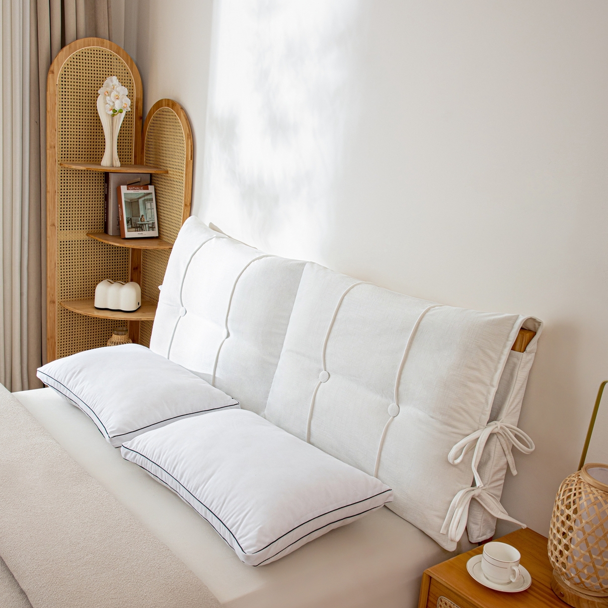 91家纺网 家纺一手货源 找家纺 沐沐家纺 2026新款外贸内销跨境电商德芙绒靠背 鹅暖白