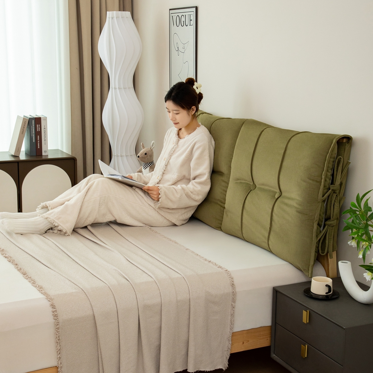 91家纺网 家纺一手货源 找家纺 沐沐家纺 2026新款外贸内销跨境电商德芙绒靠背 绿色