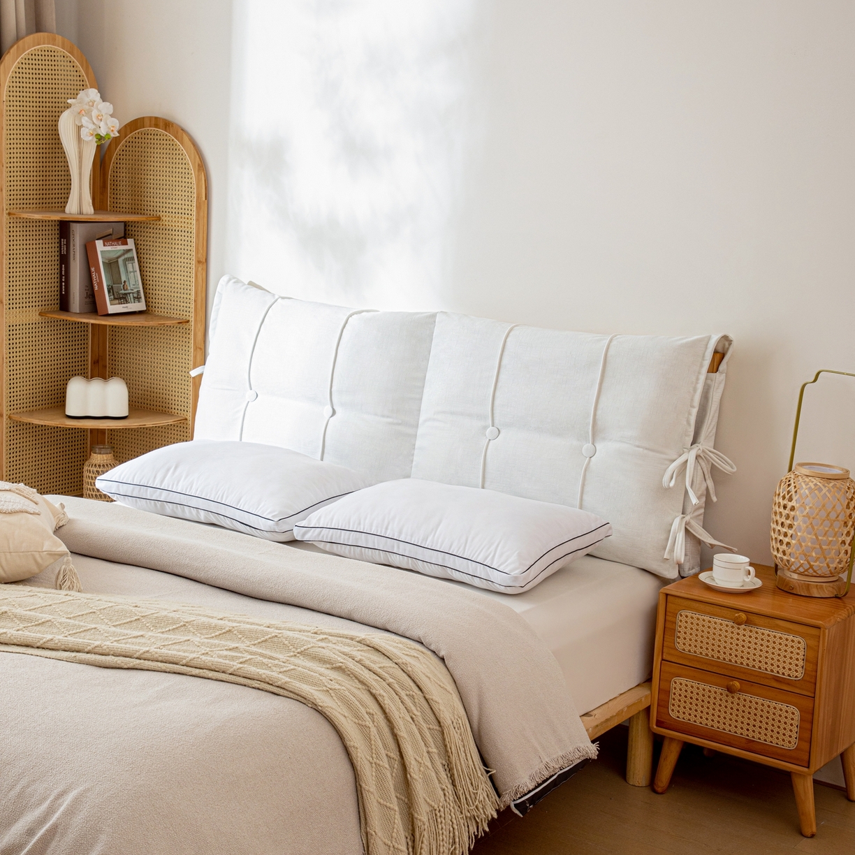 91家纺网 家纺一手货源 找家纺 沐沐家纺 2026新款外贸内销跨境电商德芙绒靠背 鹅暖白