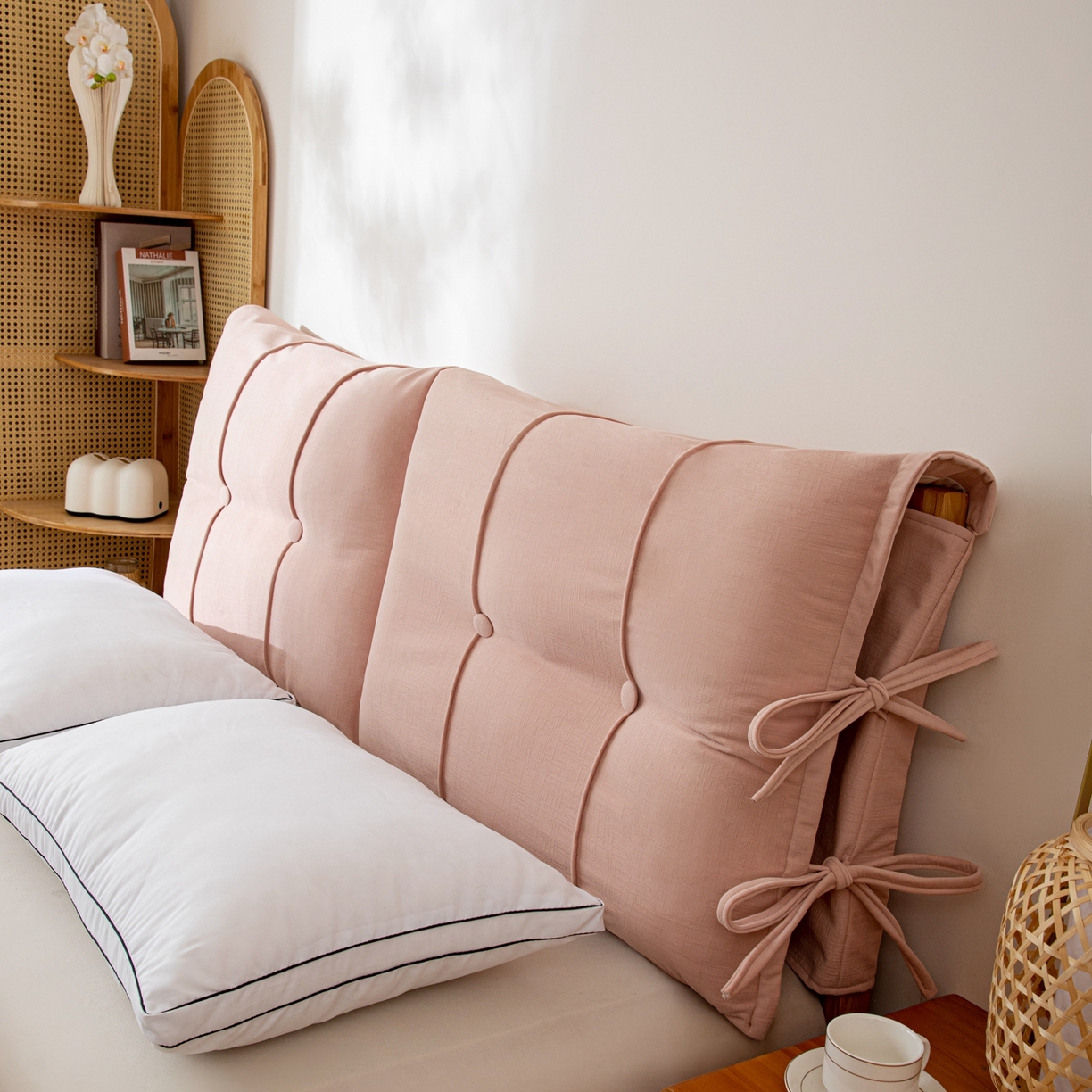 91家纺网 家纺一手货源 找家纺 沐沐家纺 2026新款外贸内销跨境电商德芙绒靠背 胭脂粉