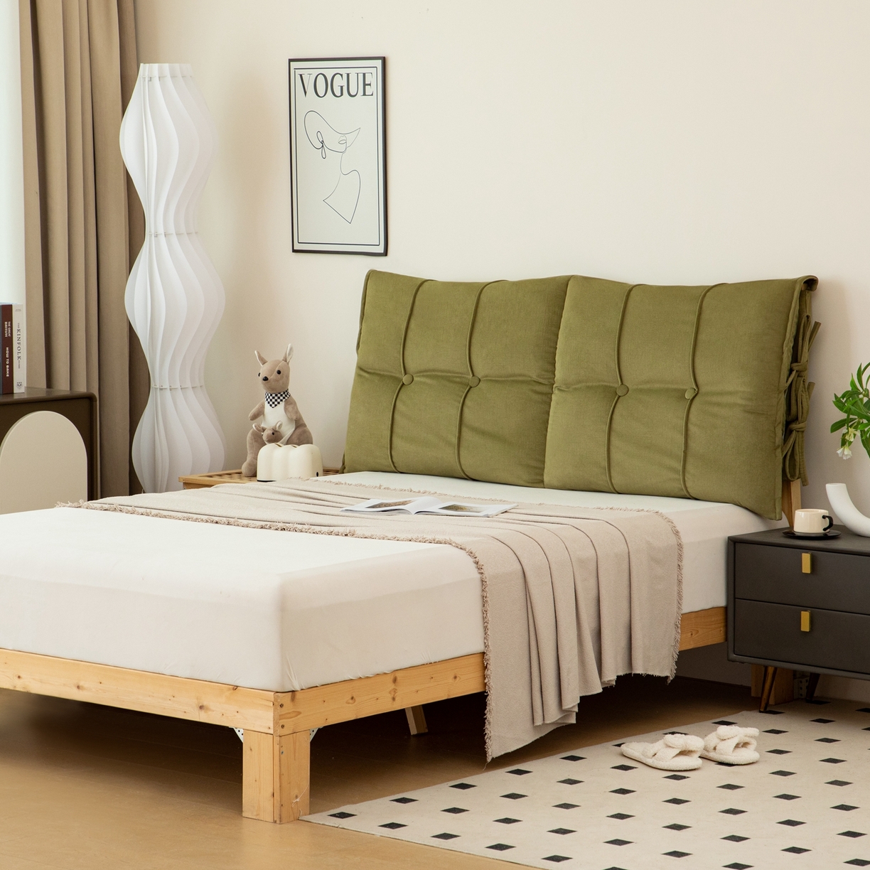 91家纺网 家纺一手货源 找家纺 沐沐家纺 2026新款外贸内销跨境电商德芙绒靠背 绿色