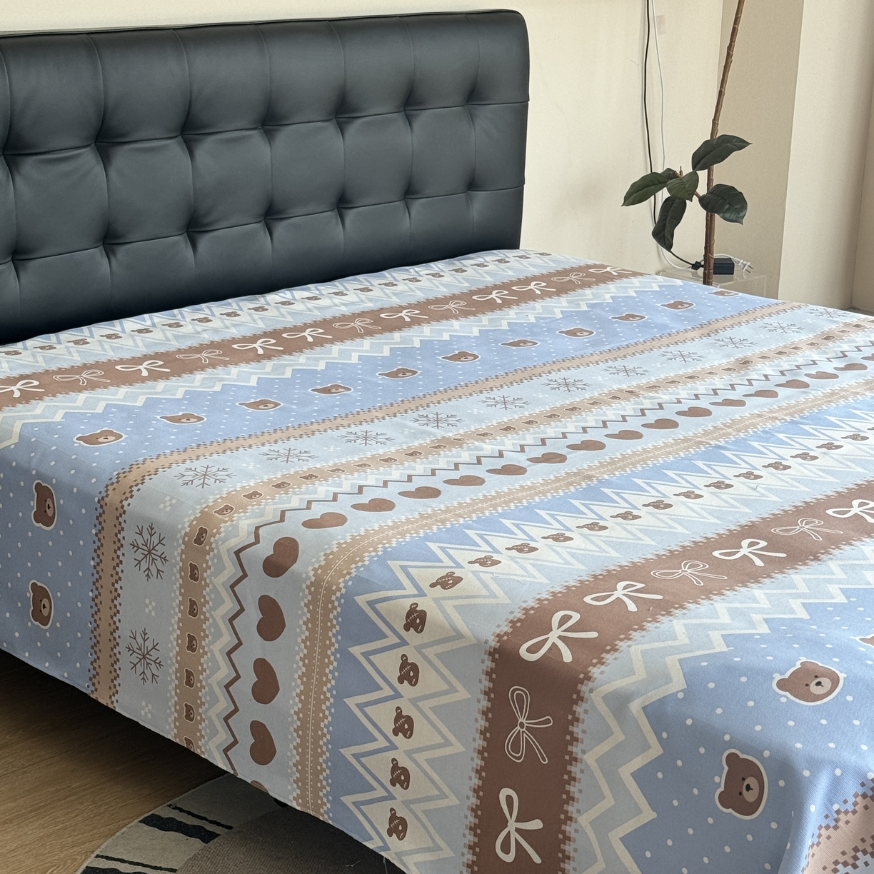 91家纺网 家纺一手货源 找家纺 （总）一隅花田 2026新款麻感粗砂加厚老粗布床单三件套（品牌同款）