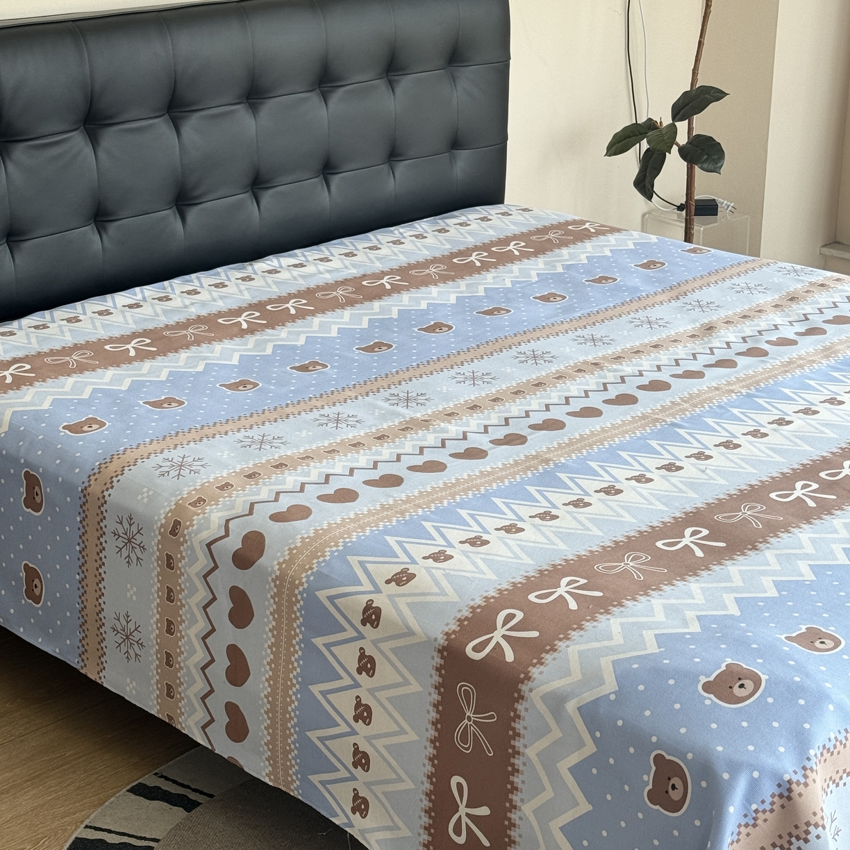 91家纺网 家纺一手货源 找家纺 （总）一隅花田 2026新款麻感粗砂加厚老粗布床单三件套（品牌同款）