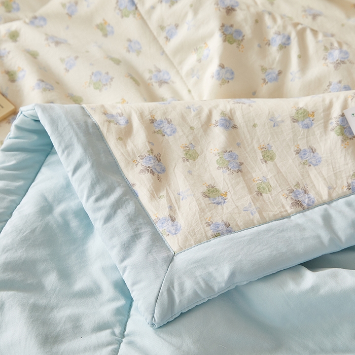 91家纺网 家纺一手货源 找家纺 （总）海洋家纺 2026新款100%新疆棉花印花夏被亲肤仿棉夏凉被纯手包边空调被薄被子 