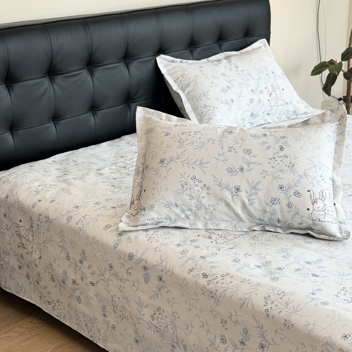 91家纺网 家纺一手货源 找家纺 一隅花田 2026新款麻感粗砂加厚老粗布床单三件套（品牌同款） 爱丽丝