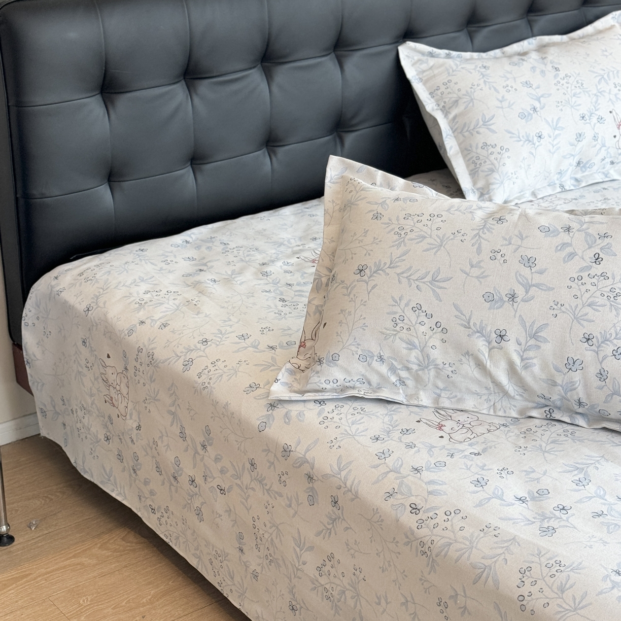 91家纺网 家纺一手货源 找家纺 一隅花田 2026新款麻感粗砂加厚老粗布床单三件套（品牌同款） 爱丽丝