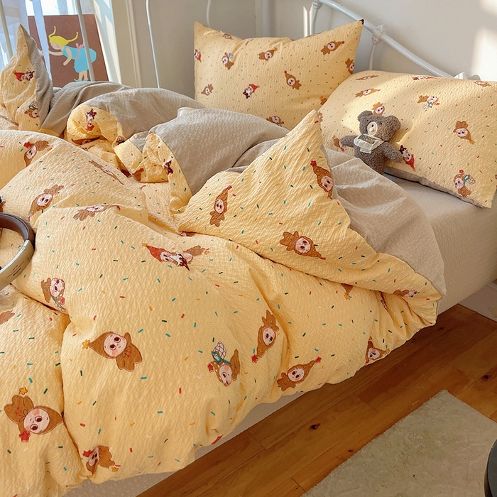 91家纺网 家纺一手货源 找家纺 贝扬思家纺 2026新款高品质A类泡芙纱普通款四件套-110g-(软软糯糯小红书推荐~) 星星糖豆