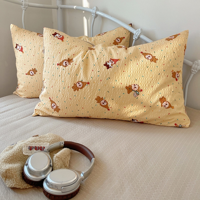 91家纺网 家纺一手货源 找家纺 贝扬思家纺 2026新款高品质A类泡芙纱普通款四件套-110g-(软软糯糯小红书推荐~) 星星糖豆