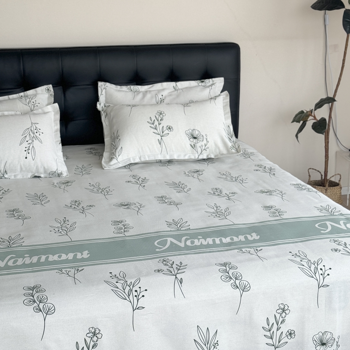 91家纺网 家纺一手货源 找家纺 一隅花田 2026新款麻感粗砂加厚老粗布床单三件套（品牌同款） 花意