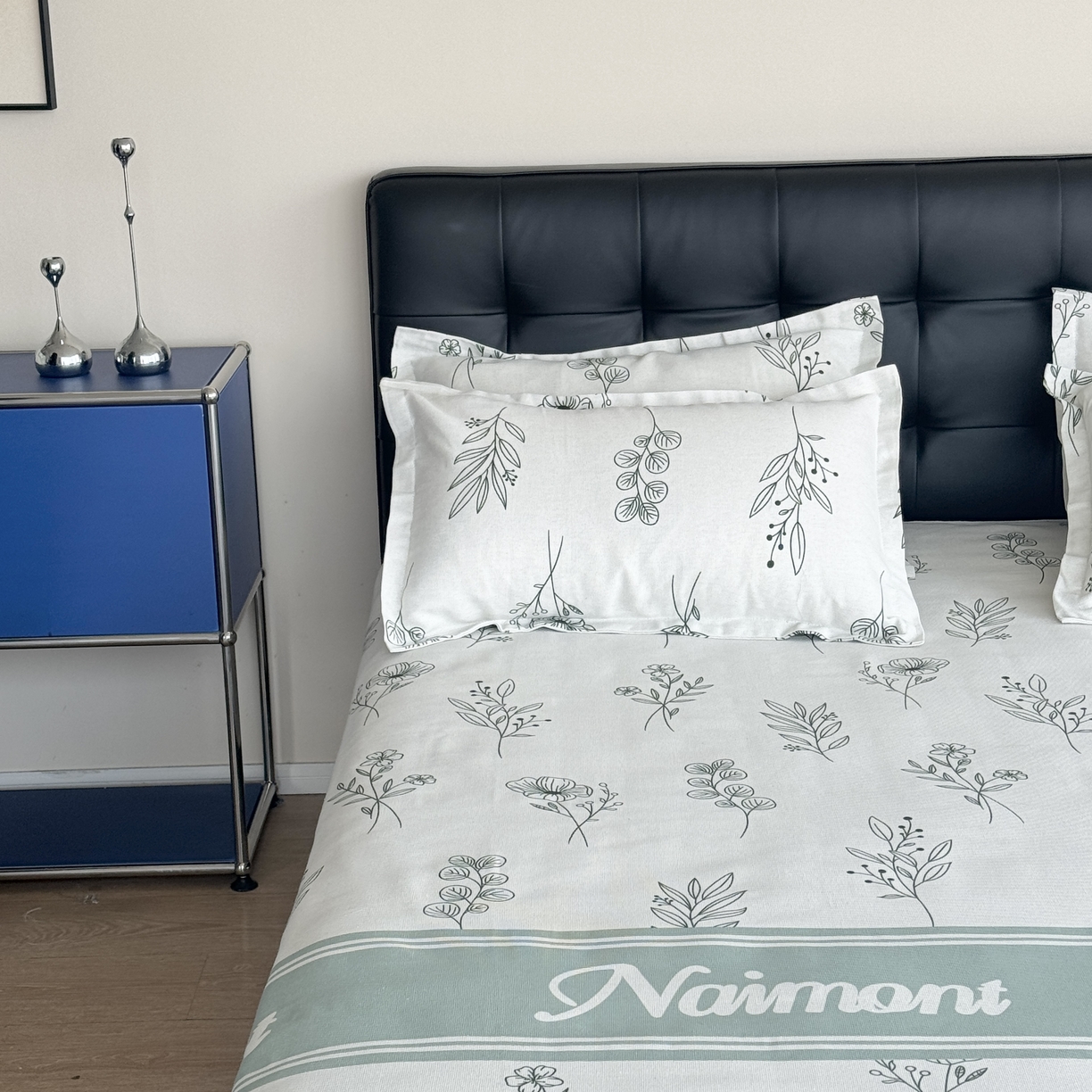 91家纺网 家纺一手货源 找家纺 一隅花田 2026新款麻感粗砂加厚老粗布床单三件套（品牌同款） 花意